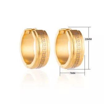 Oorbellen Goud met Grieks teken 2