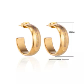 Oorbellen Goudkleurig Grieks teken