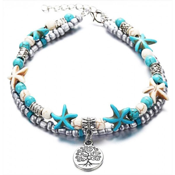 Enkelbandje Uil-Olifant-Hart-Anker-Schildpad-Tree of Life