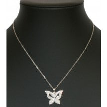 Ketting Vlinder met kleine kristallen