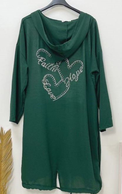 lange vest met strass steentjes