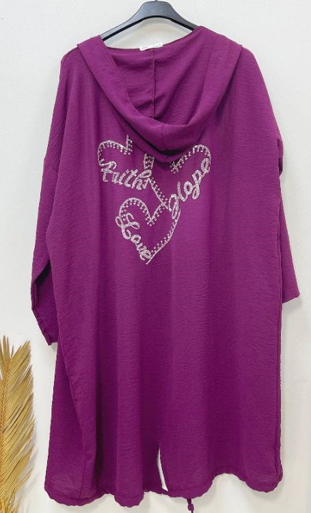 lange vest met strass steentjes