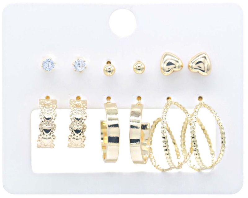 Oorbellen set 6 paar Goud