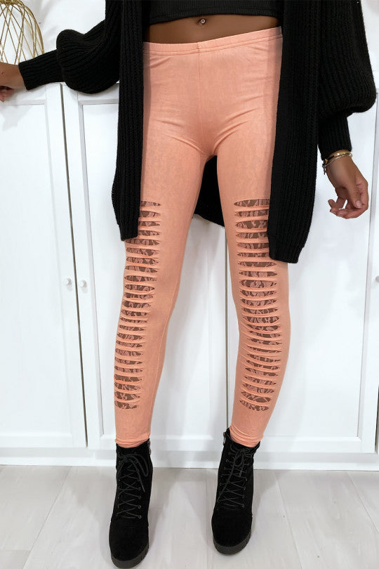 Legging met kanten voering