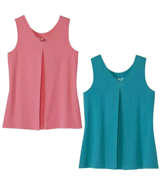 effen tanktops met V-hals