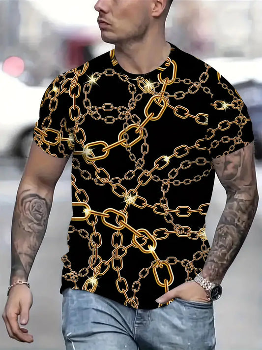 T-shirt 3D met kettingprint