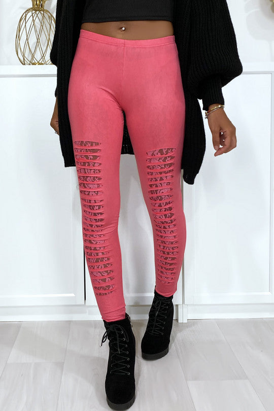 Legging met kanten voering