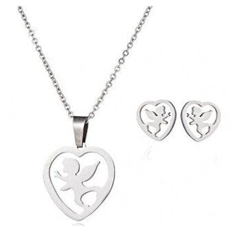 Ketting en oorbellen set Cupido