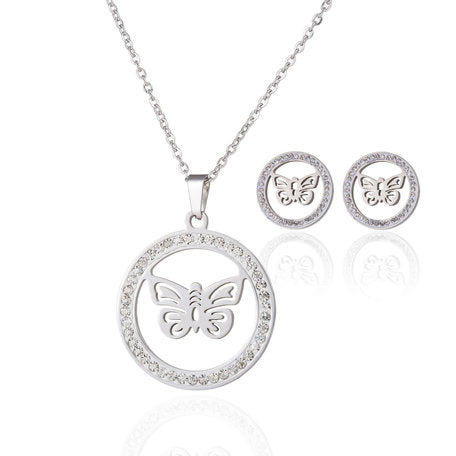 ketting en oorbellen set Vlinder