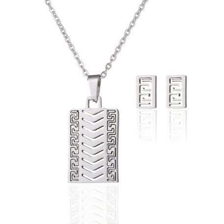 Ketting en oorbellen set Grieks teken 1