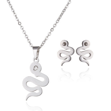 Ketting en oorbellen set Slang