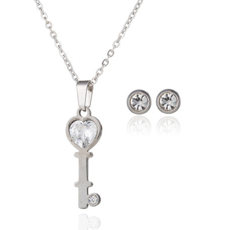 Ketting en oorbellen set Sleutel