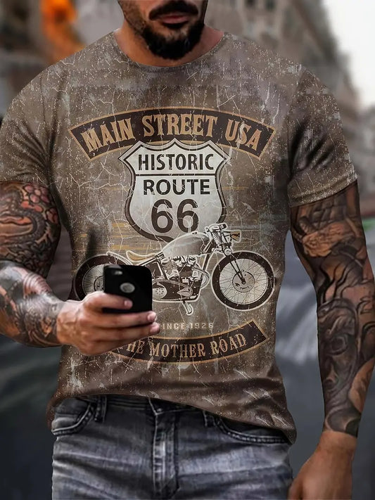T-shirt met Route 66 print